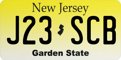NJ license plate J23SCB