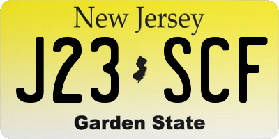 NJ license plate J23SCF