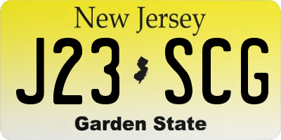 NJ license plate J23SCG