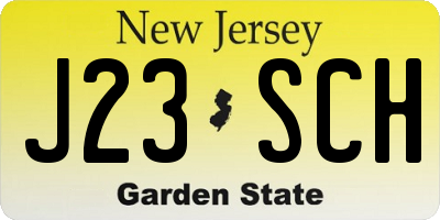 NJ license plate J23SCH