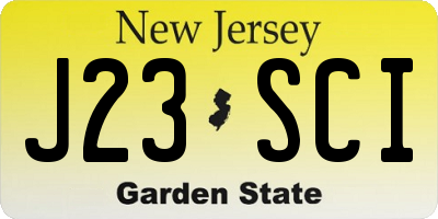NJ license plate J23SCI