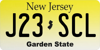 NJ license plate J23SCL
