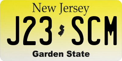 NJ license plate J23SCM