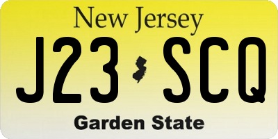 NJ license plate J23SCQ
