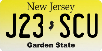 NJ license plate J23SCU