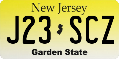 NJ license plate J23SCZ