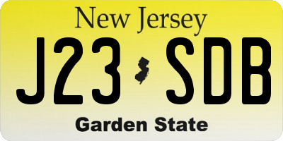 NJ license plate J23SDB