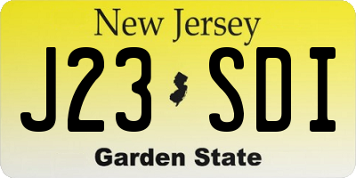 NJ license plate J23SDI