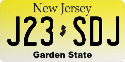 NJ license plate J23SDJ