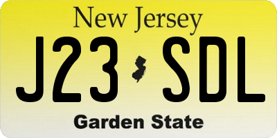 NJ license plate J23SDL