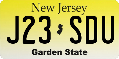NJ license plate J23SDU