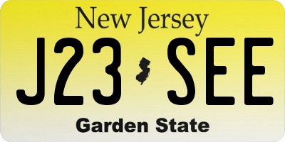 NJ license plate J23SEE