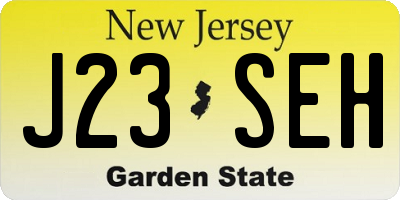 NJ license plate J23SEH