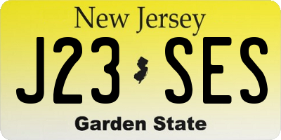 NJ license plate J23SES