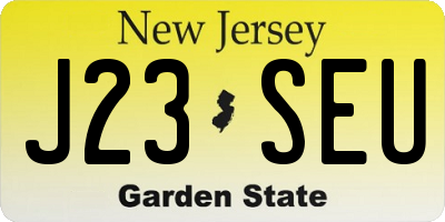 NJ license plate J23SEU