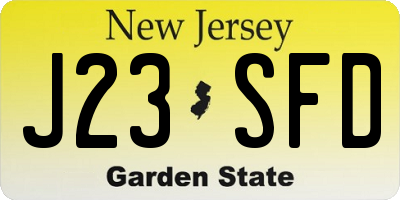 NJ license plate J23SFD
