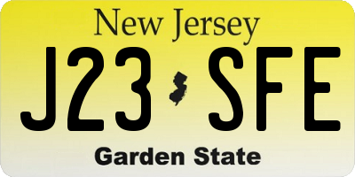 NJ license plate J23SFE