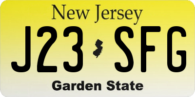 NJ license plate J23SFG
