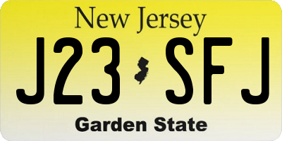 NJ license plate J23SFJ