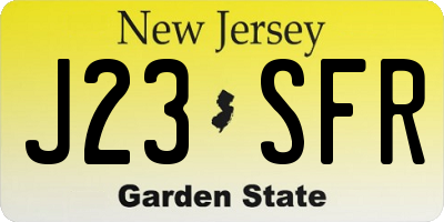 NJ license plate J23SFR
