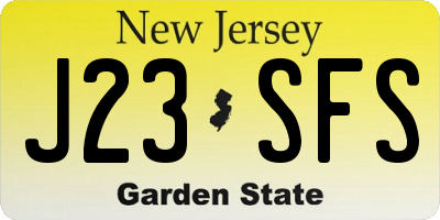 NJ license plate J23SFS