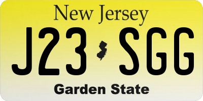 NJ license plate J23SGG