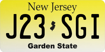 NJ license plate J23SGI