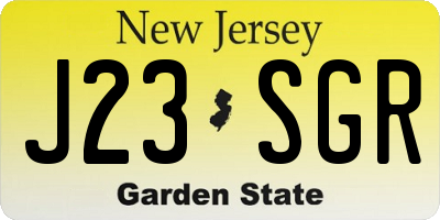 NJ license plate J23SGR