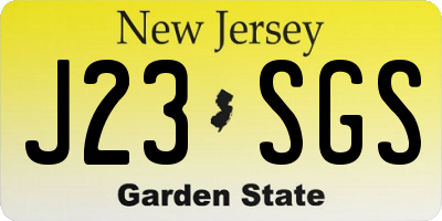 NJ license plate J23SGS