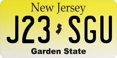 NJ license plate J23SGU