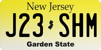 NJ license plate J23SHM