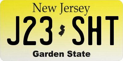 NJ license plate J23SHT