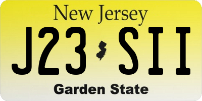 NJ license plate J23SII