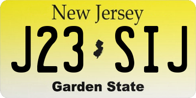 NJ license plate J23SIJ