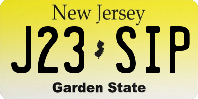 NJ license plate J23SIP