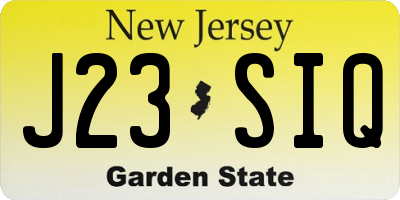 NJ license plate J23SIQ