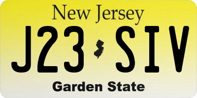 NJ license plate J23SIV