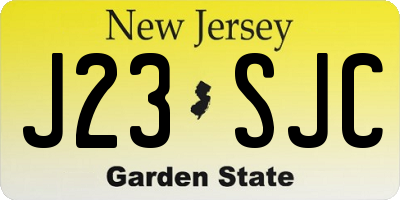 NJ license plate J23SJC