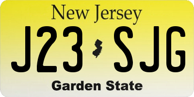 NJ license plate J23SJG