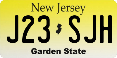 NJ license plate J23SJH