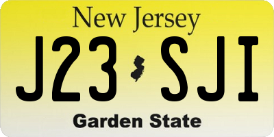 NJ license plate J23SJI