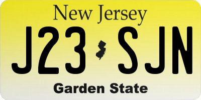 NJ license plate J23SJN