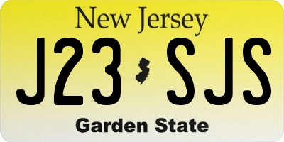 NJ license plate J23SJS