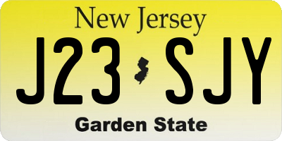 NJ license plate J23SJY