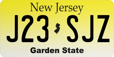 NJ license plate J23SJZ