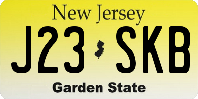 NJ license plate J23SKB
