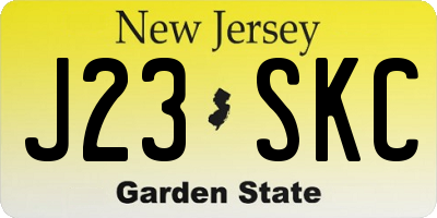 NJ license plate J23SKC