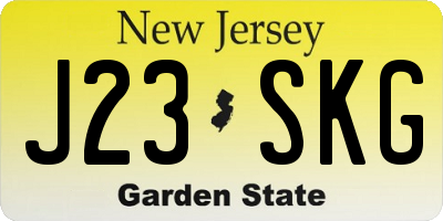 NJ license plate J23SKG