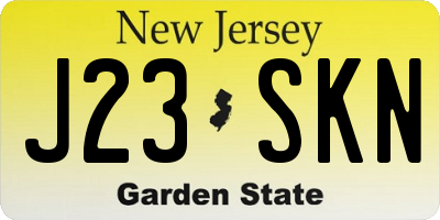 NJ license plate J23SKN