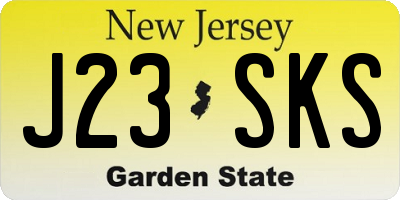 NJ license plate J23SKS